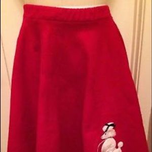 Team Designs Red Felt 50s Poodle Skirt Adult M